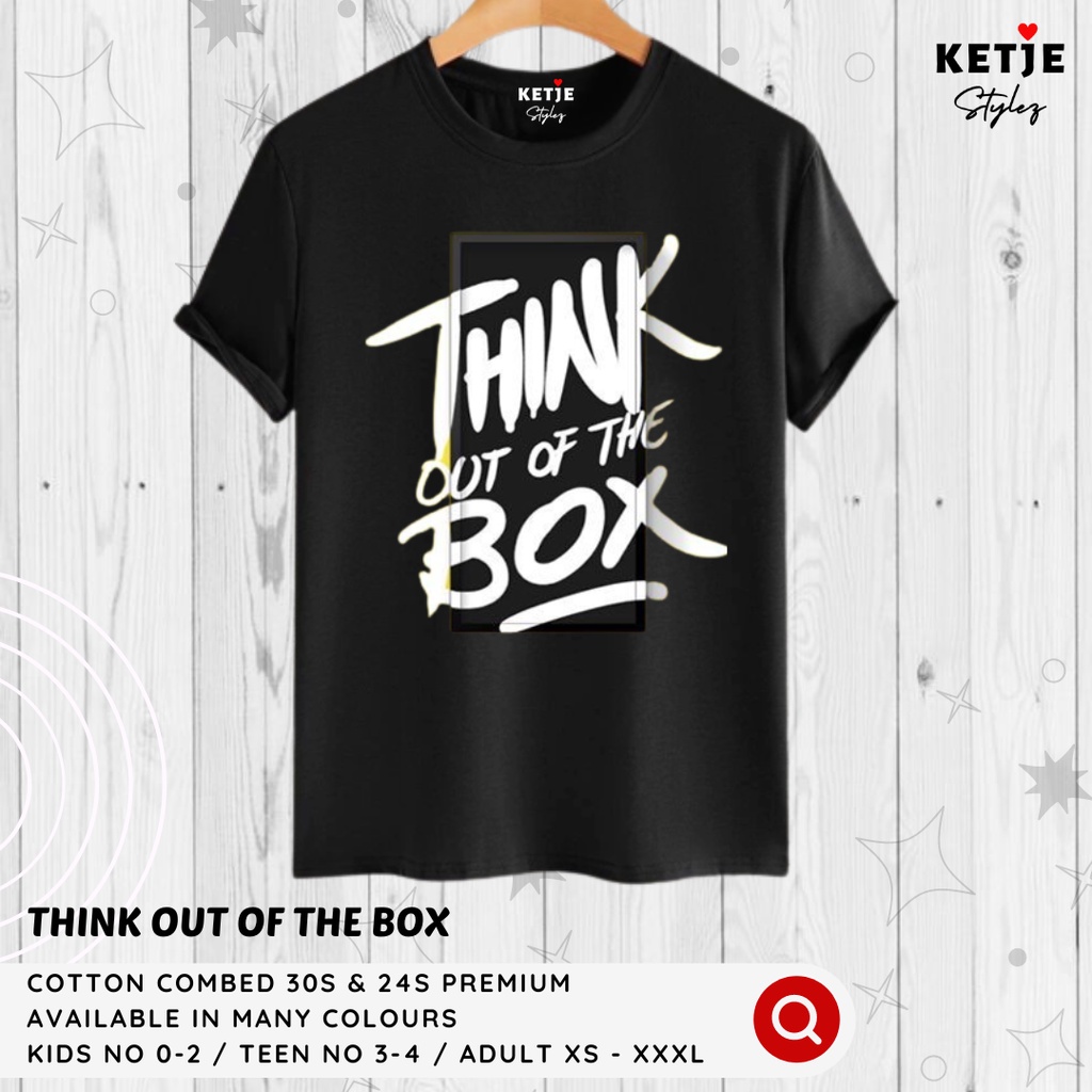 Kaos Distro Think of Out The Box / Kaos Distro Motif Motivasi Quotes Kata Bijak Think of Out The Box