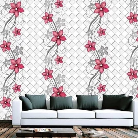 Wallpaper Sticker Dinding Rumah Putih Diamond Bunga Merah Stiker Tembok Kamar Ruang Tamu Dapur Shopee Indonesia