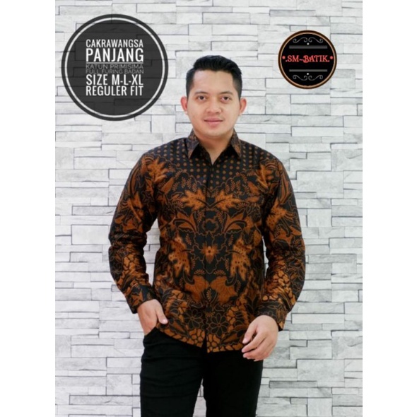 Cakrawangsa Kemeja Batik Pria Modern Asli Solo Atasan Batik by SM