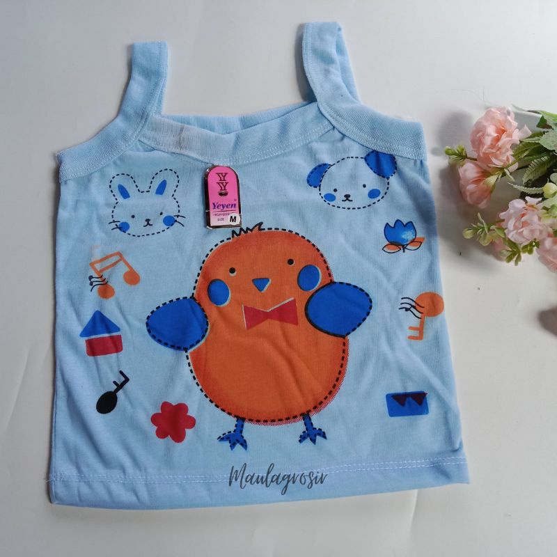 Lusinan 12 PCS Singlet Anak Motif Ayam Murah