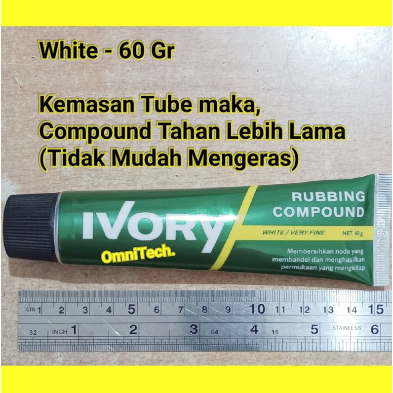 Rubbing Kompon Compound Dempul Poles Lecet Baret Mobil Motor Putih Ivory Tube