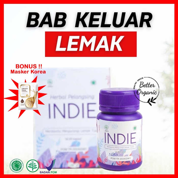 INDIE SLIM CAPSULE Herbal Pelangsing Diet Detox Hindi Slim Kapsul 1 Botol isi 45 Kapsul