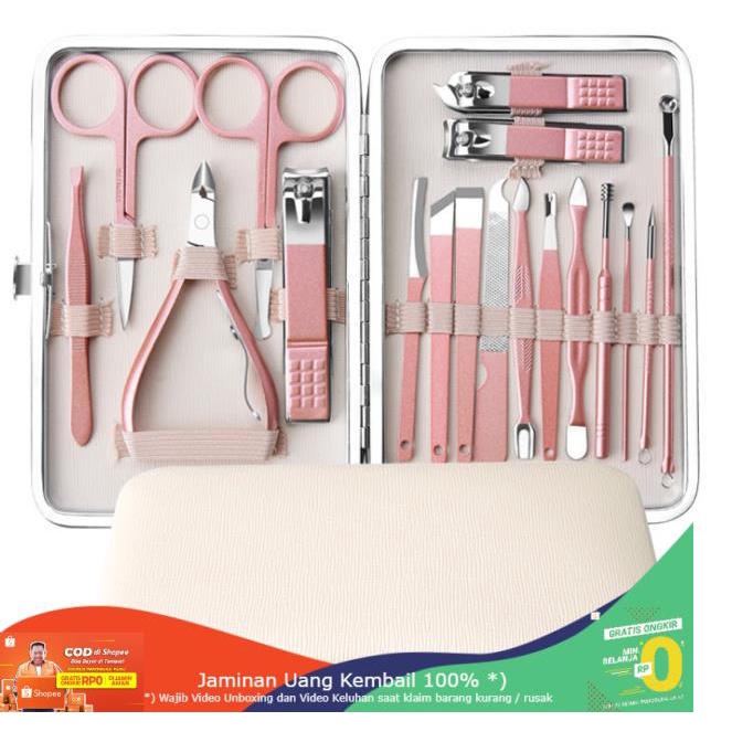 (BISA COD) RVOSTR Overview of  Nail Art Set Gunting Kuku Manicure Pedicure 18 PCS - ZJQ-18