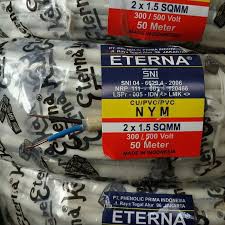 Kabel Listrik Kawat NYM 2 x 1.5 2 x 1,5 2x1,5 2x1.5 Eterna 100meter Kabel NYM 2 x 1,5mm 2 x 1.5mm 2x
