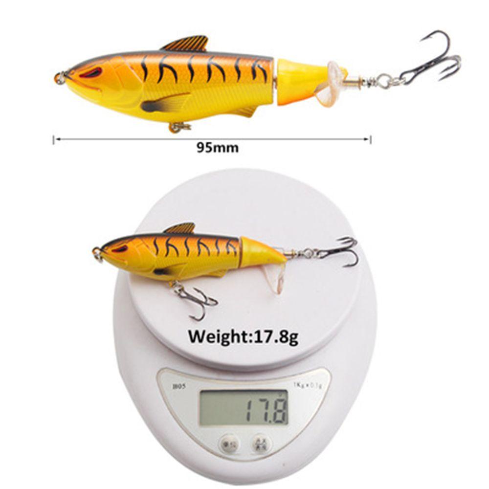 Top Fishing Lure Artificial Rotating Tail 2segment Topwater VMC Hooks