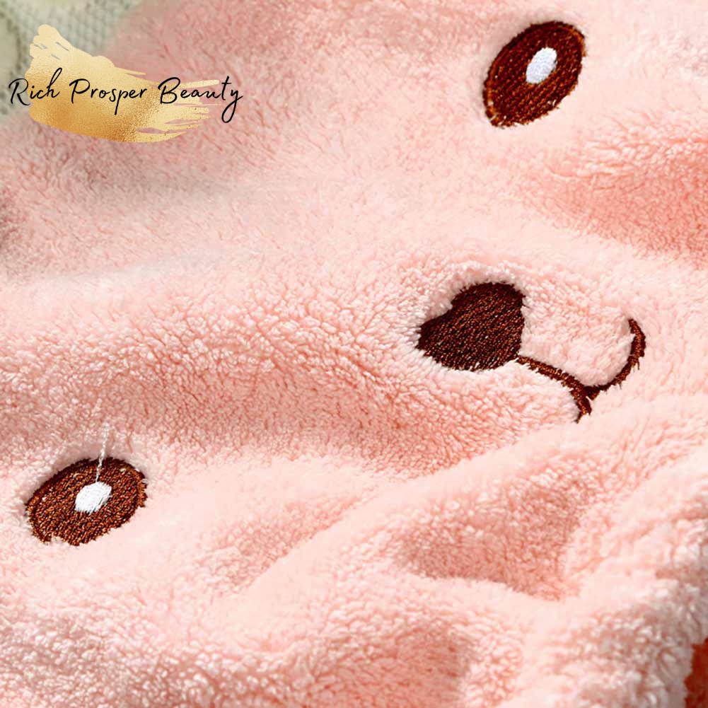 Microfiber Quick Dry Hair Towel Cute Bear Handuk Keramas Rambut Topi