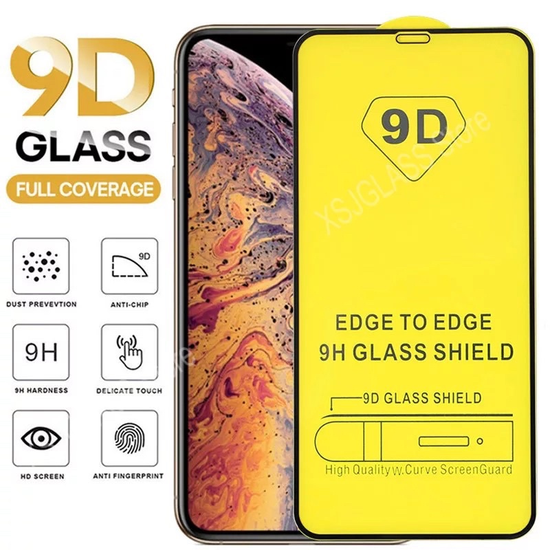 TEMPERED GLASS 9D FULL COVER IPHONE X XS XR XS MAX 11 11 PRO 11 PRO MAX ANTI GORES KACA FULL LEM