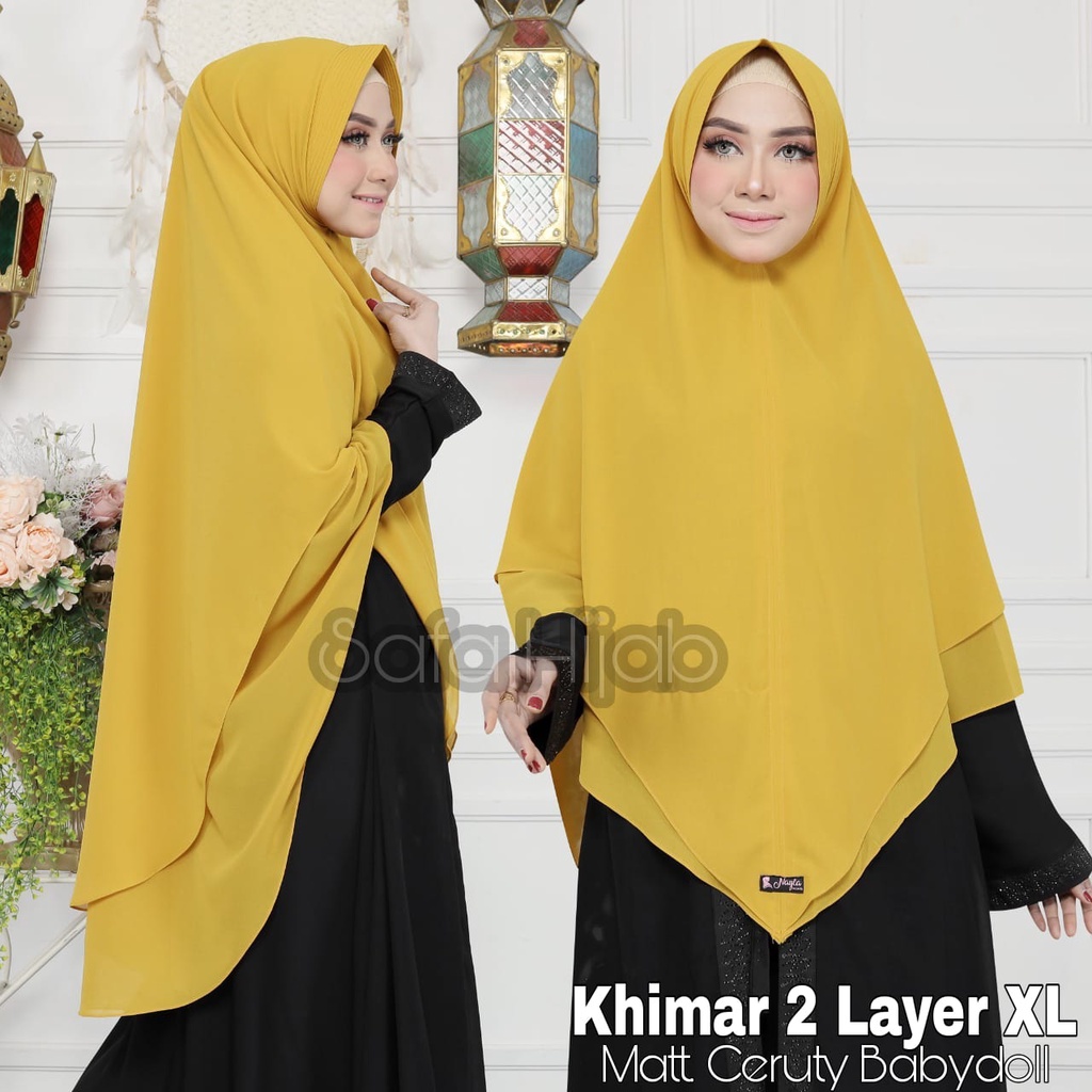 Khimar Ceruty Babydoll Jilbab khimar 2 Layer XL Ceruty Babydoll Khimar Grosir Termurah Safa Hijab