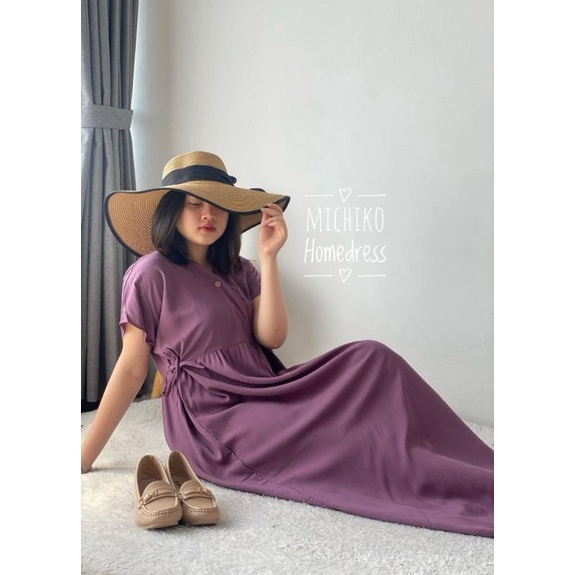 BISA COD MICHIKO HOMEDRESS POLOS LONG DRESS DASTER KIMONO BUSUI JUMBO BAJU PAKAIAN HAMIL DAN BAJU TI