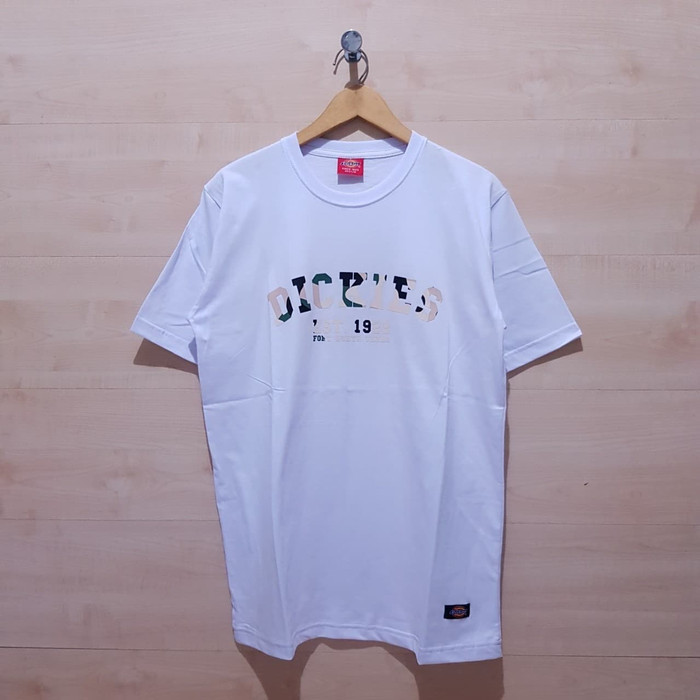 KAOS T SHIRT DICKIES EST 1922 COLLEGE CAMO WHITE - M
