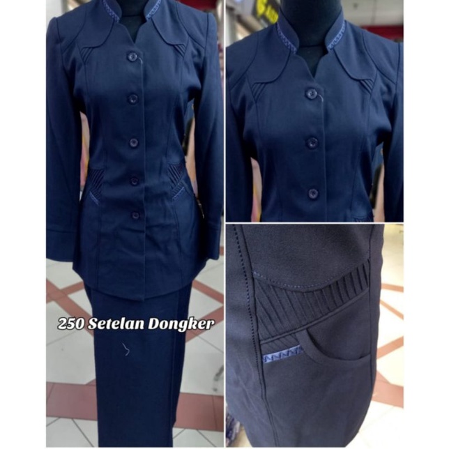 seragam.pdh biru dongker wanita/ stelan seragam dongker wanita/ baju kerja wanita biru gelap/ seraga