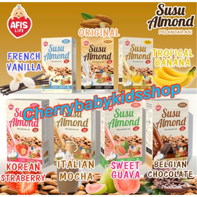 SALE Susu ALMOND Afis NEw Launching Pelancar ASI tinggi DHA isi 200gram CBKS LC