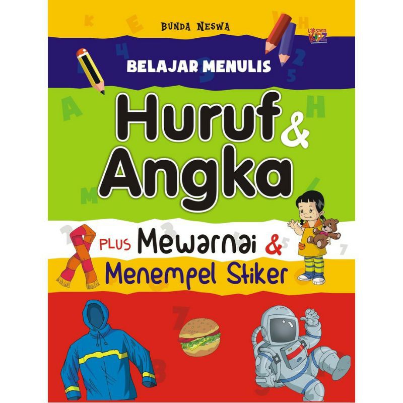 Belajar Menulis Huruf & Angka Plus Mewarnai & Menempel Stiker Buru Order Belum Ada Penilaian