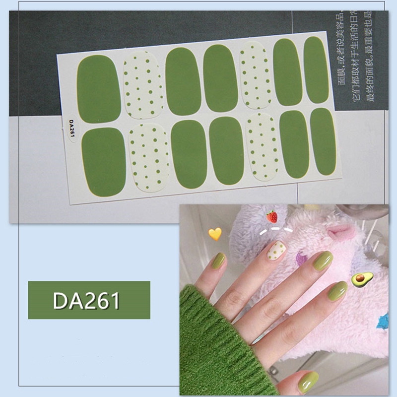 Da261-280 14pcs/lembar Stiker Kuku Palsu 3d Diy Untuk Nail Art