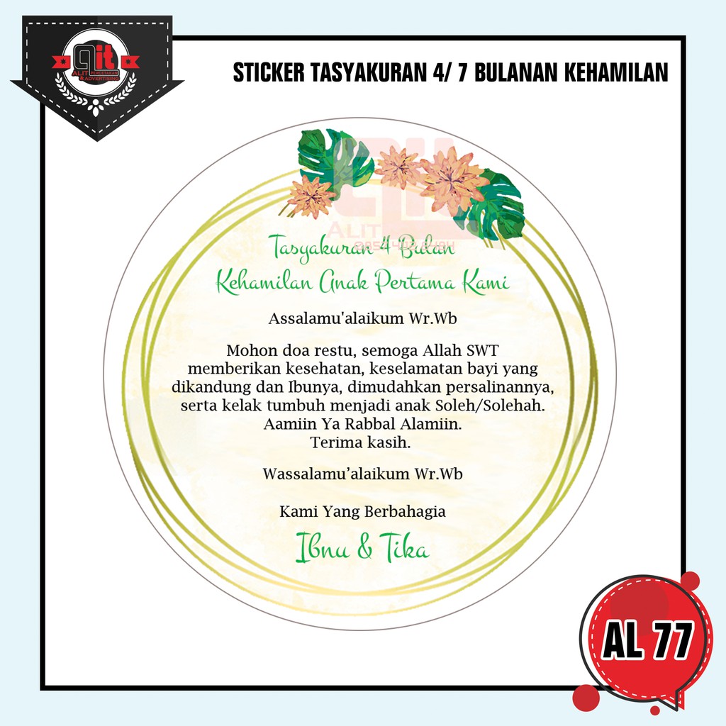 Sticker Tasyakuran 4 Bulan Shopee Indonesia