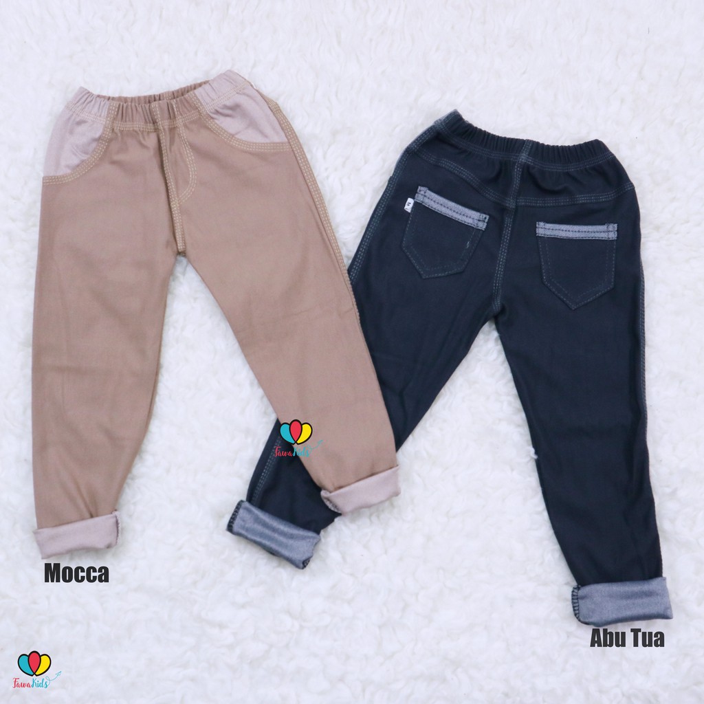 KANTONG Jeans Legging Anak uk Bayi - Remaja / Laki Perempuan Celana Panjang Anak Polos Denim Legging