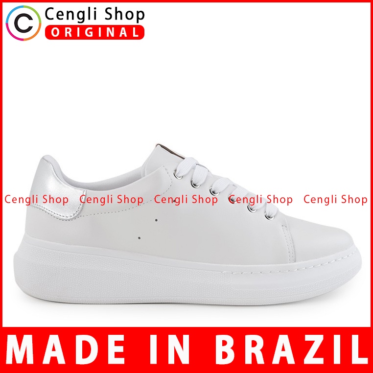 SEPATU SNEAKER KULIT OBERMAIN WANITA ORIGINAL CASUAL KETS PUTIH OW01