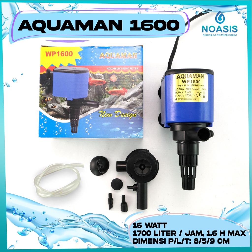 POMPA CELUP AQUARIUM AQUAMAN WP-1600 POWER HEAD WP 1600 LOW WATT MURAH