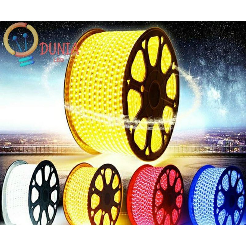 Lampu LED Strip Selang SMD 5050/2835 AC 220v Meteran (1M-100M) Indoor dan Outdoor