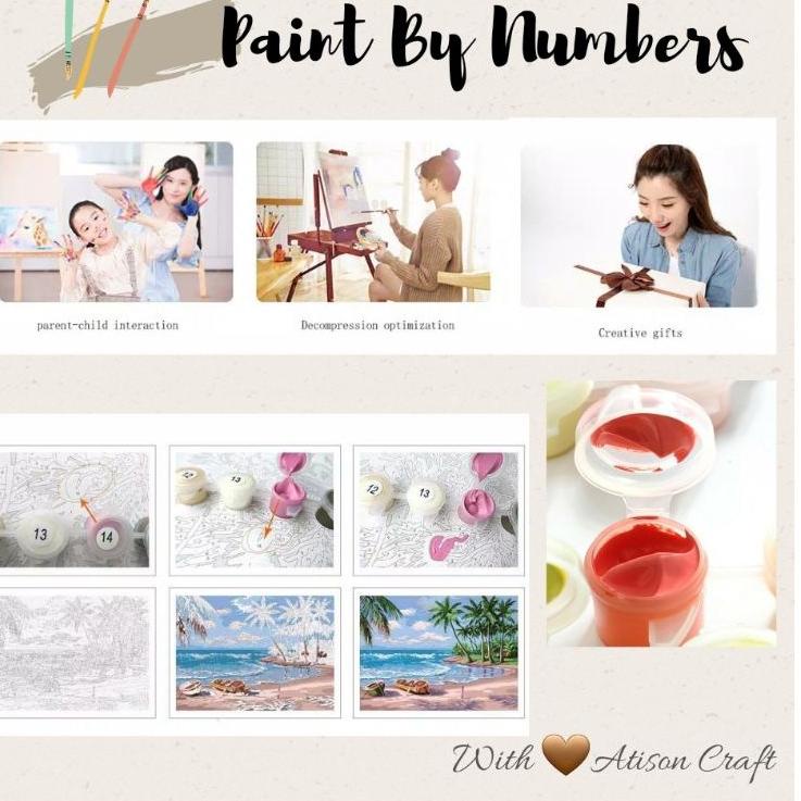 

Super Mutu mini paint by number kit ready jakarta painting by numbers 20x20 cm mix picture