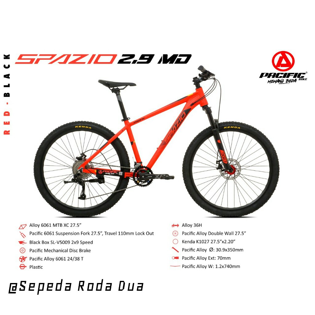 Sepeda MTB 27,5'' Pacific Spazio 2.9 MD