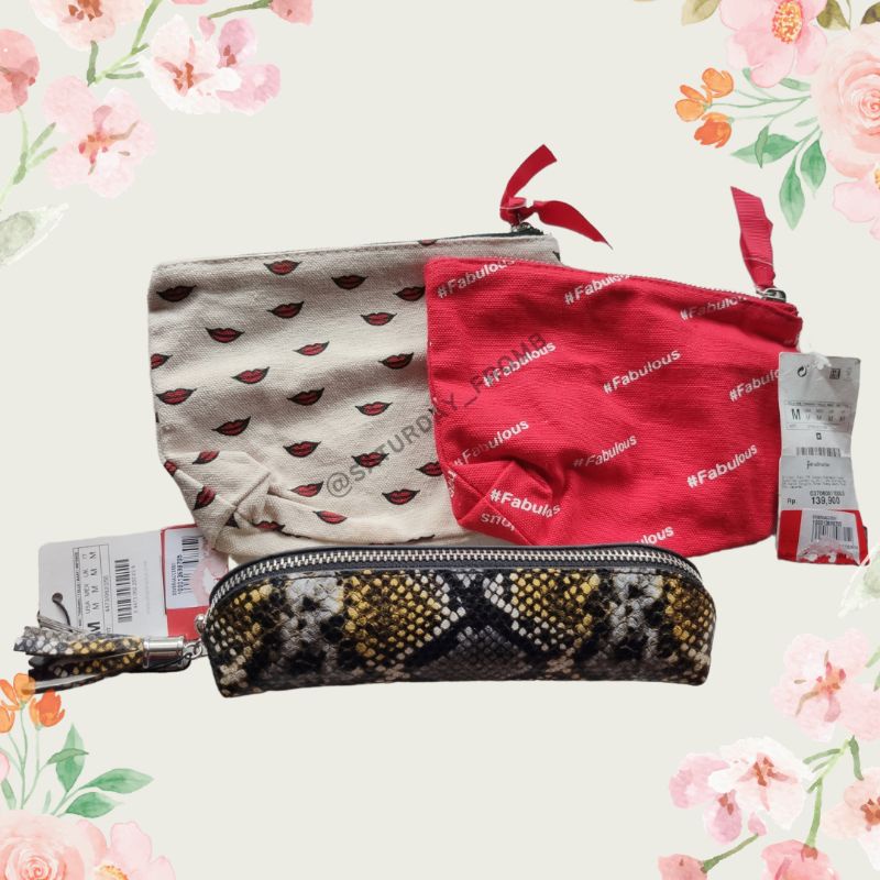 pouch dompet pull and bear/ stradivarius 100%original authentic