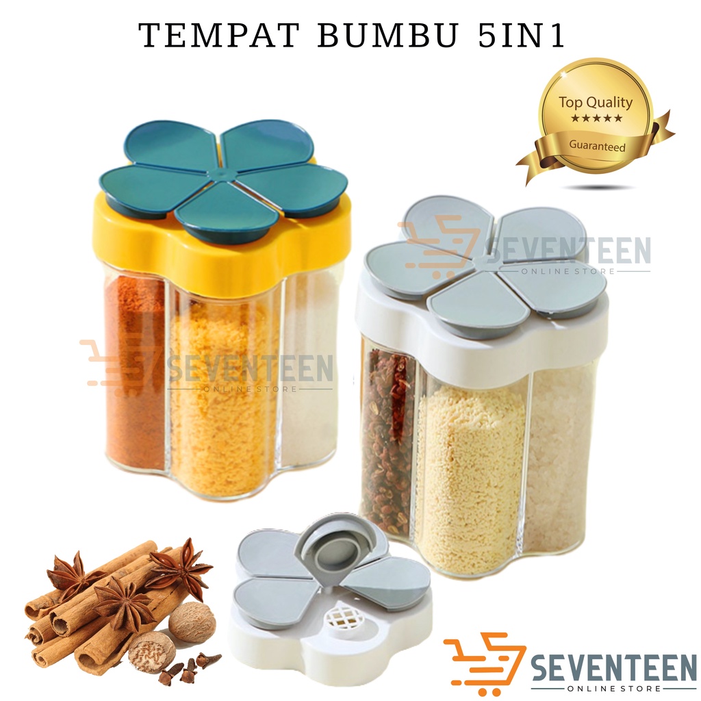 SEVENTEEN TEMPAT BUMBU DAPUR TABUR 5IN1 RAK BUMBU DAPUR SERBAGUNA BOTOL TABUR BUMBU TEMPAT PENYIMPANAN BUMBU