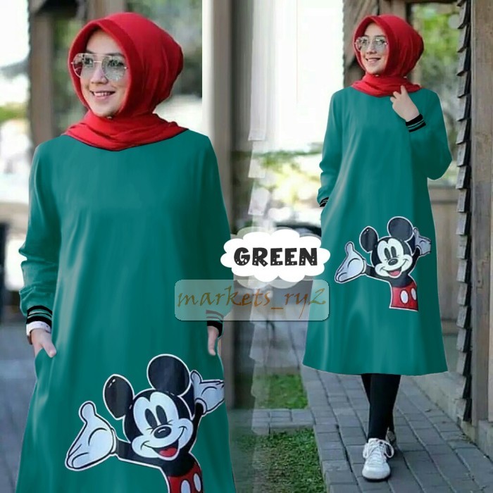 Akira Set Jumbo Tunik Muslim Ld 10 Rayon Viscose / Mayra LM879 [Tunik Mickey Tosca Sl]Tunik Wanita