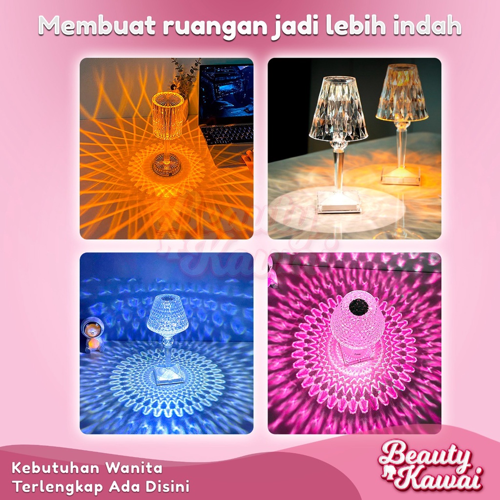 Lampu Meja Hias Kristal Led Perlengkapan Rumah Lighting Modern