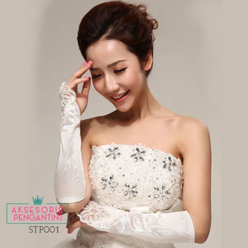 [PRODUK FAVORIT] SARUNG TANGAN FINGERLESS WEDDING GLOVES AKSESORIS PENGANTIN STP001