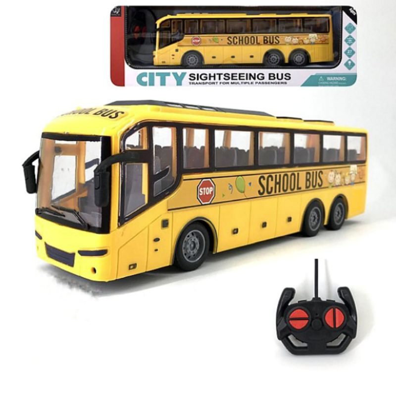 RC School Bus Besar Remote Control Batre Non Cas - Mainan Mobil Remot Kontrol Bis Sekolah Model Busw