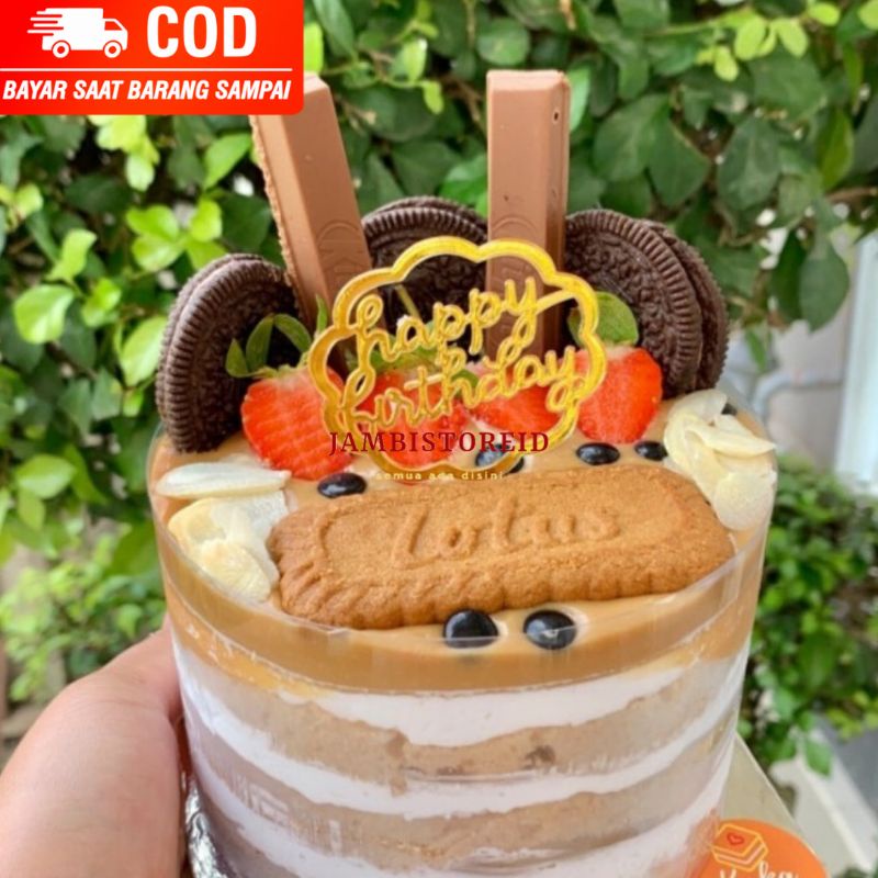 

(JAMBISTOREID) KHUSUS KOTA JAMBI JANGAN DIPESAN SEBELUM KONFIRMASI Lotus Biscoff Kue Ulang Tahun Birthday Cake Pacar Sahabat Teman BFF Premium Topping Biskuit Lotus Oreo KitKat Buah Strawberry Ukuran Kecil Mini Paling Murah Jambi