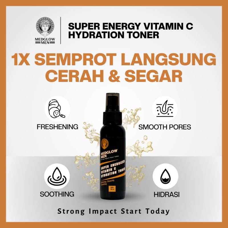 Medglow Men Super Energizer Vitamin C Hydration Toner BPOM HALAL