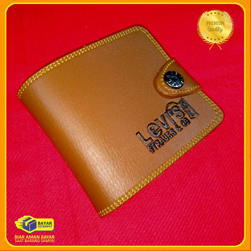 Dompet groisr Pria levis Model kancing pendek Cod