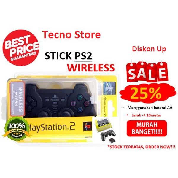 Paling Murah      Stik / Stick PS2 Wireless (TANPA Kabel) Ori Pabrik (KW) PALING MURAH