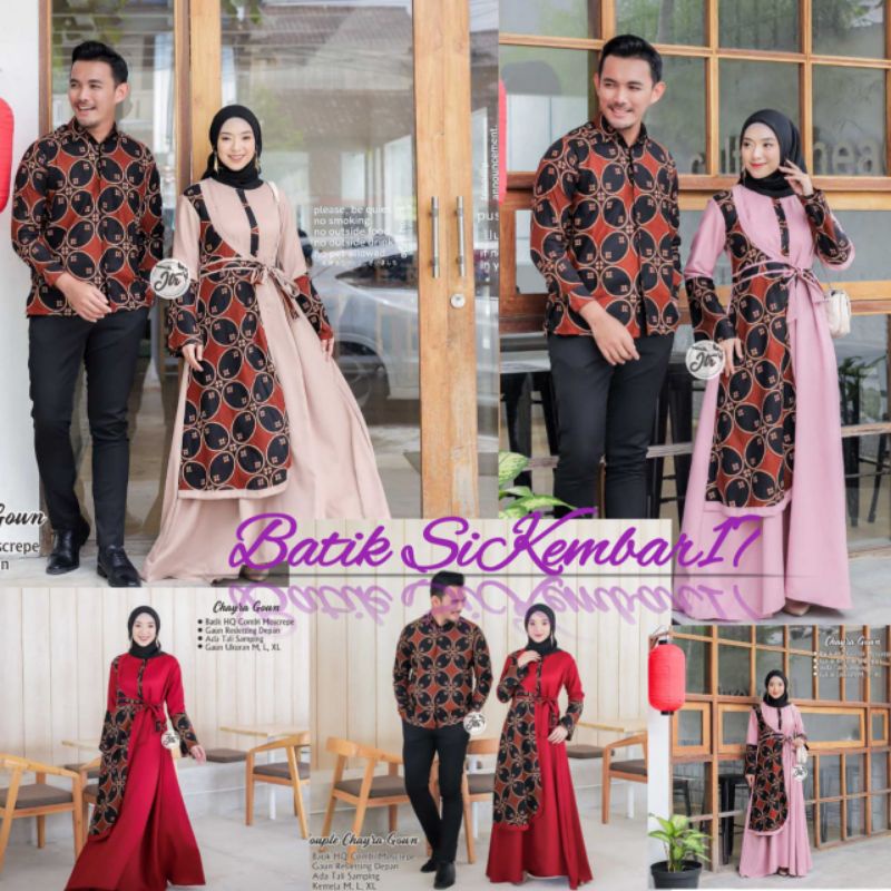 BAJU COUPLE TERBARU 2022 / BATIK COUPLE PASANGAN / COUPLE BATIK TERBARU / COUPLE BATIK GAMIS MODERN 