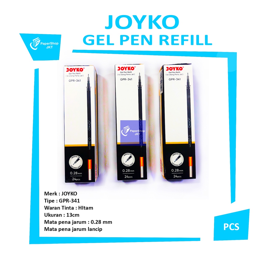 

JOYKO - Gel Pen Refill - isi Ulang Pulpen GPR-341 HItam - Pcs