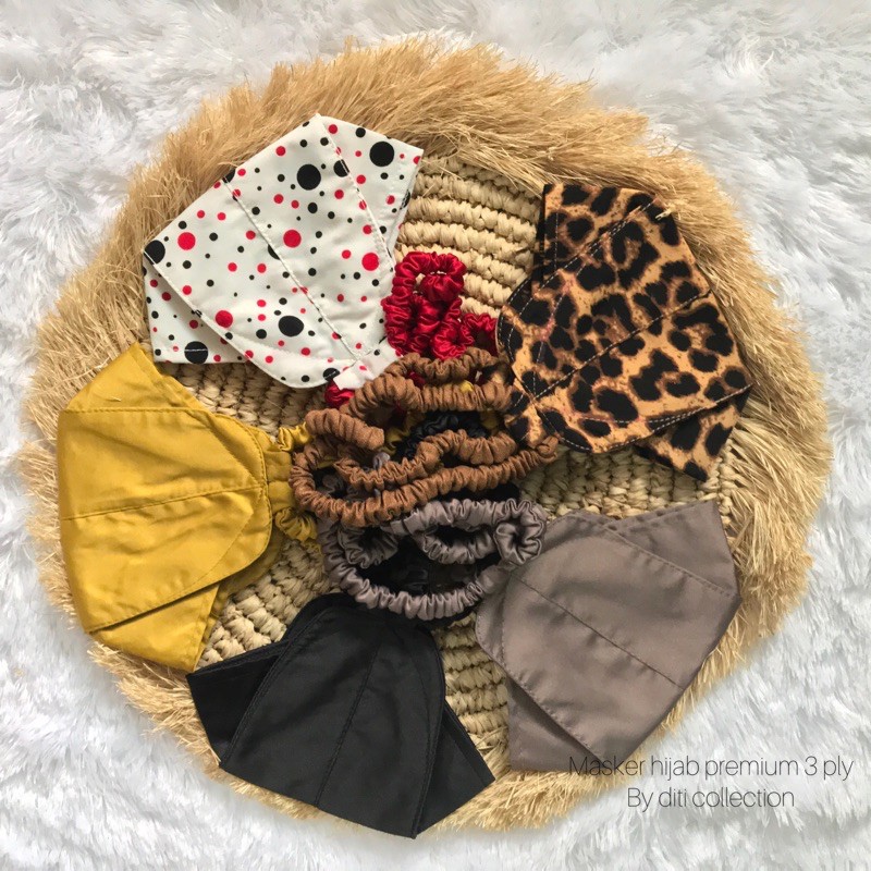 MASKER HIJAB PREMIUM 3D 3 PLY TALI SERUT
