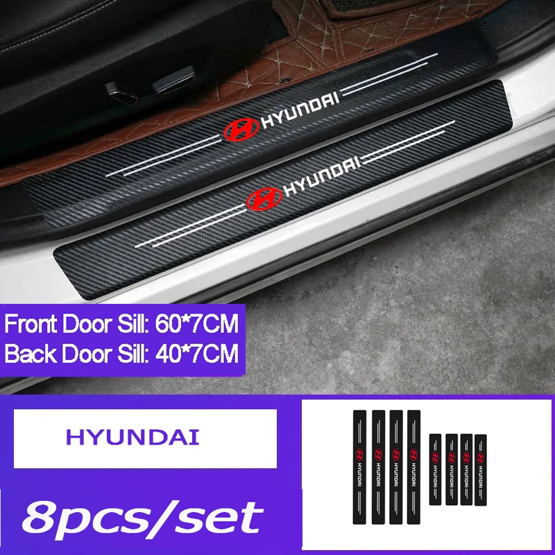 HYUNDAI 1 Set Stiker Pintu Bagasi Bahan Kulit Serat Karbon Tebal Untuk Accent I10 i20 Elantra Sonata IX35 Tucson