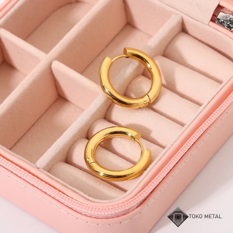 Anting Hoop 100% Titanium Pria Dan Wanita 10mm, 12mm &amp; 14mm[ Toko Metal ]