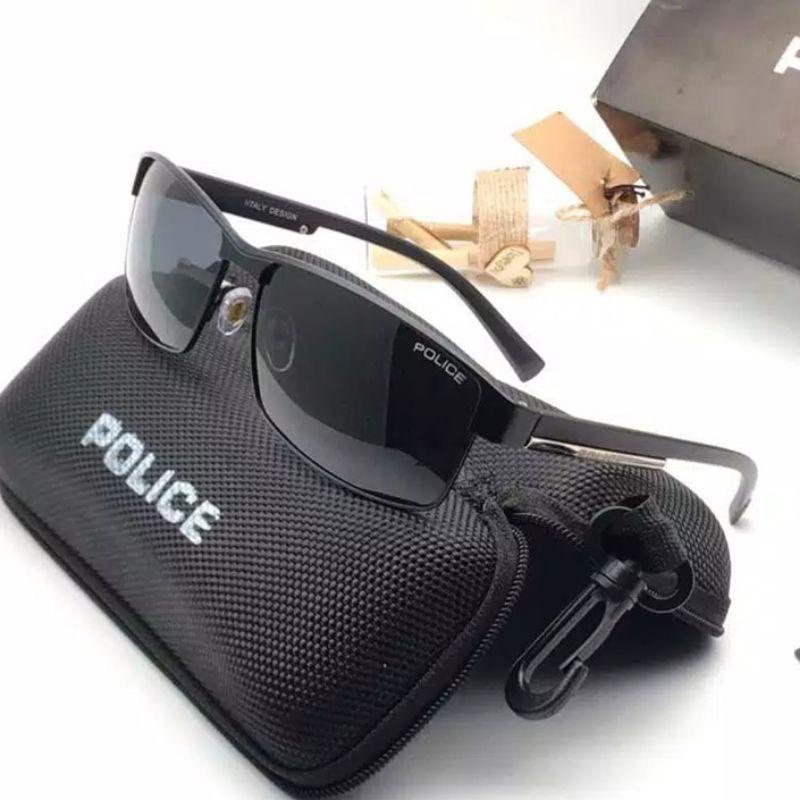 Kacamata Hitam Pria Police P24 Polarized+UV 400 Full Black