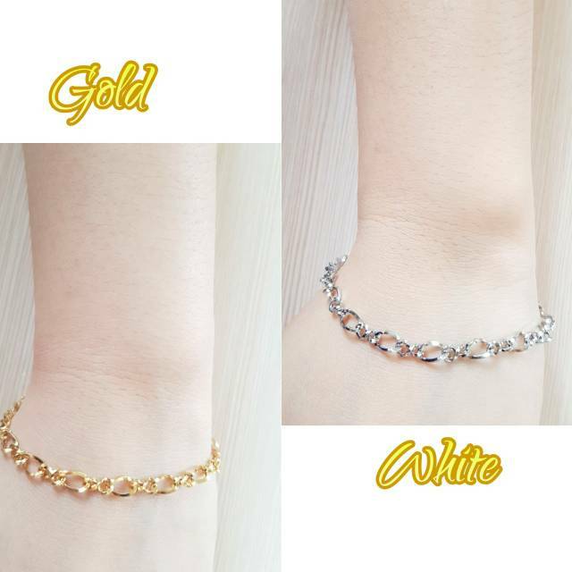 Gelang Tangan / gelang Kaki / gelang Titanium Original Silver Gold Simple Elegant KD01