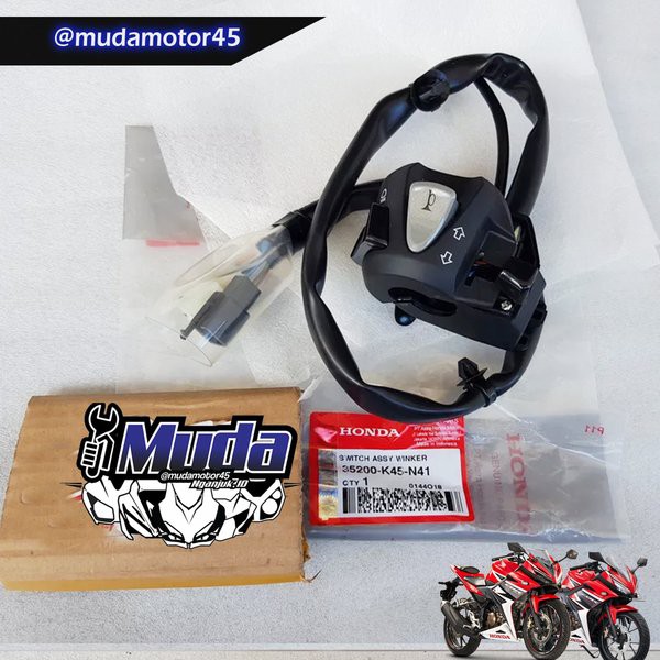SWITCH ASSY WINKER 35200-K45-N41 HOLDER TOMBOL RETING KLAKSON DIM PASS BEAM KIRI CBR150R CBR 150