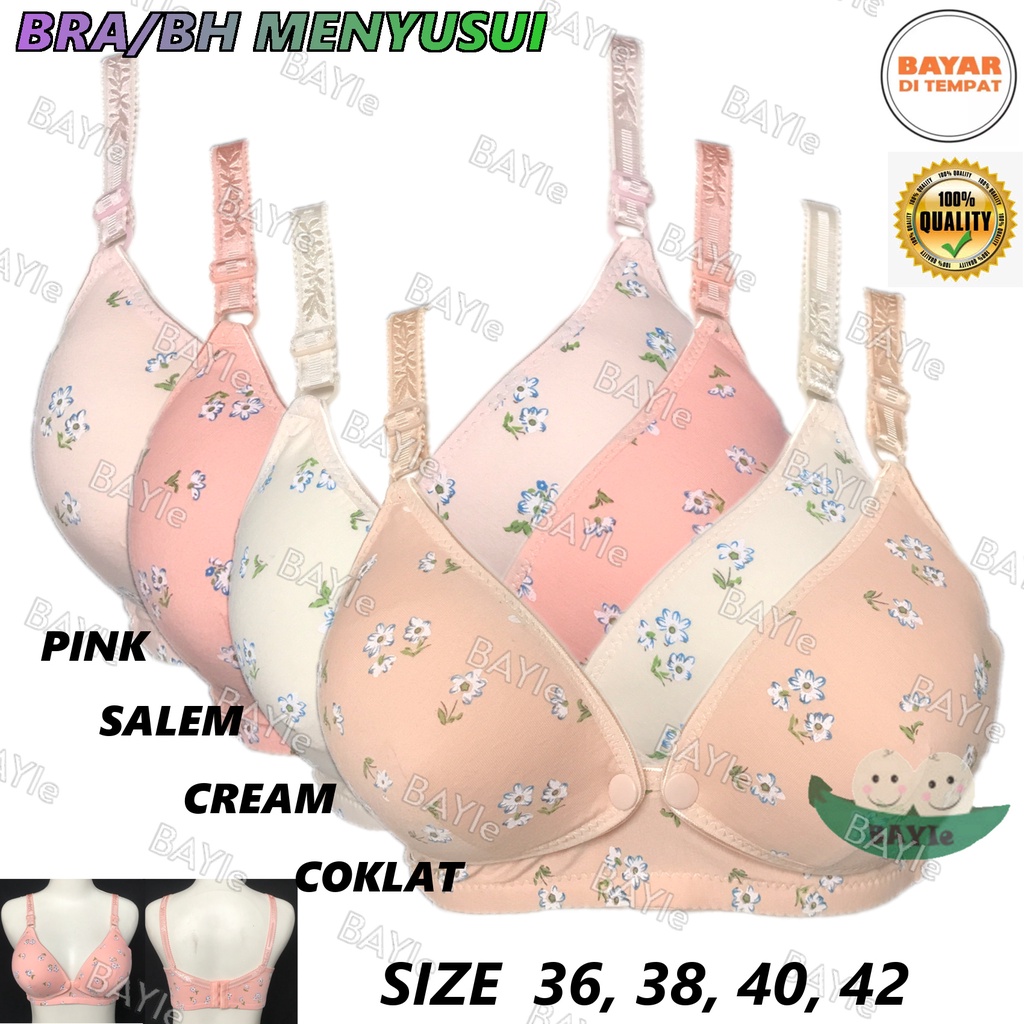 BAYIe - BH / Bra Ibu Menyusui Netek Nursing BRA ELOISE 0322 Motif BUNGA Dengan Busa Tanpa Kawat