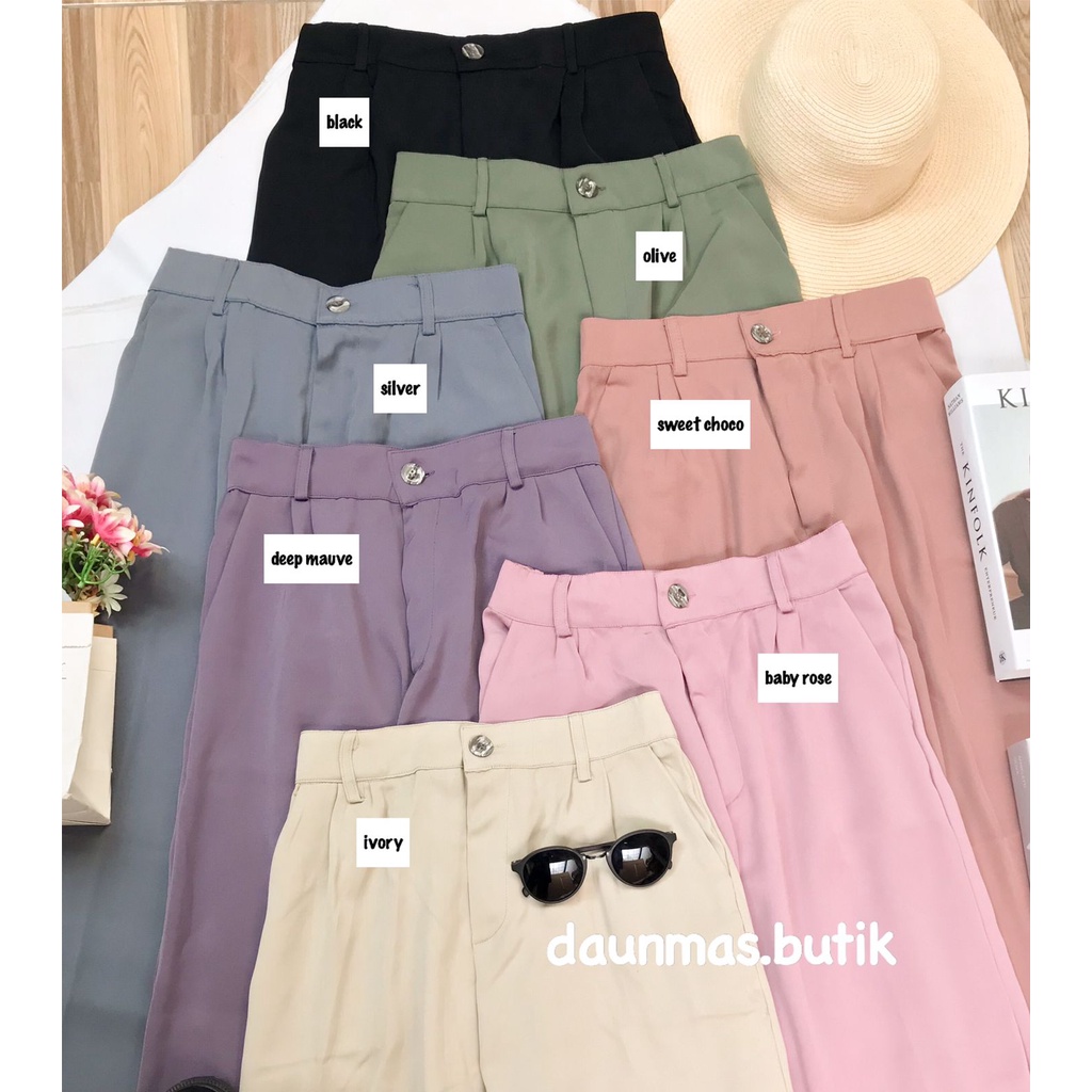 1KG MUAT 4PCS | RARI HIGHWAIST CELANA PANJANG ANTI KUSUT SUPER PREMIUM HITS OOTD ORIGINAL FASHION WANITA TERMURAH