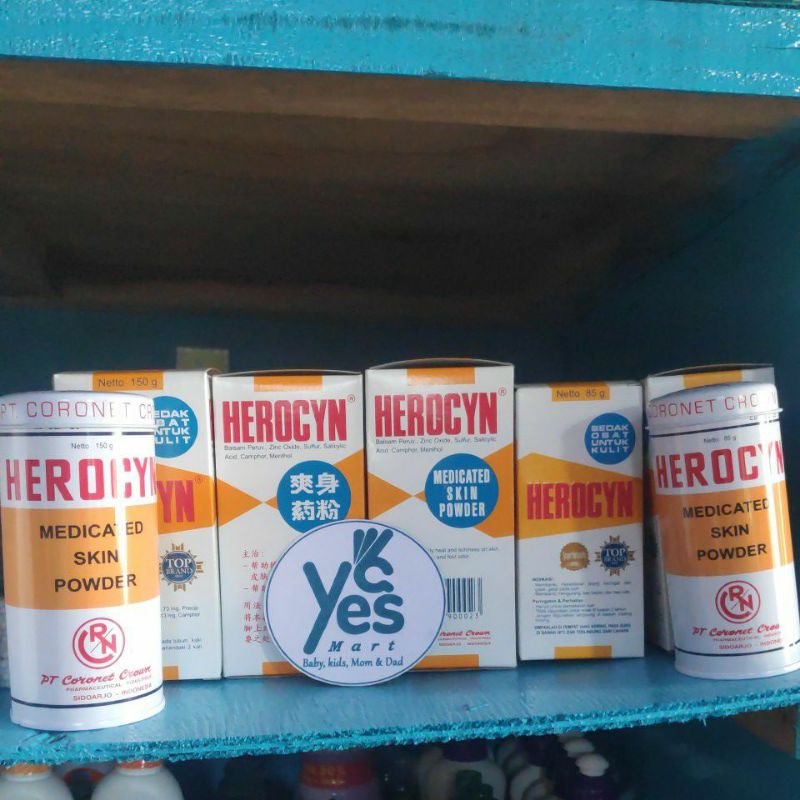 COD Herocyn herosin bedak Obat serbuk gatal kulit Biang Keringat 85 g 150 top brand anak dewasa medicated skin powder Tabur