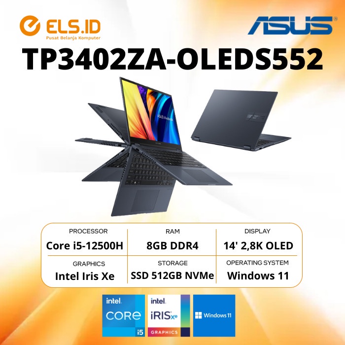 Asus Vivobook Flip TP3402ZA-OLEDS552 i5-12500H 8GB SSD 512GB 14' W11
