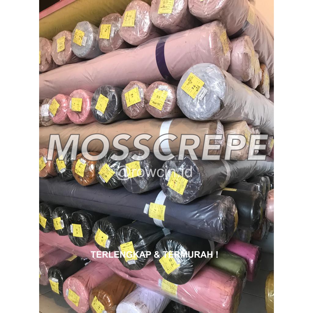 KAIN MOSSCREPE PREMIUM TERLENGKAP LANGSUNG PABRIK KAIN MOSCHINO KAIN CREPE POLOS METERAN