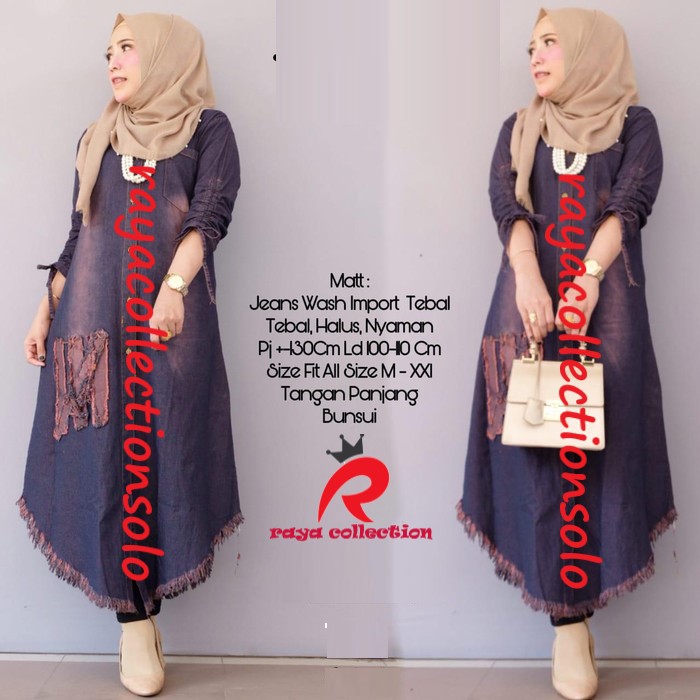 MOANA TOP /TUNIK MOANA /REAL PICTURE HILDA LONG TUNIK JEANS SNOW