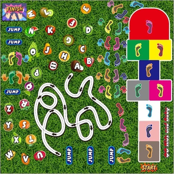 Playmate (karpet main), "Huruf & Buah", Engklek, Mainan Edukasi (Edu Game), Ukuran Besar